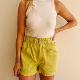 Summer Fun Lime Mineral-Wash Shorts