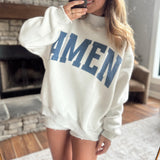 Ash Gray WWJD & Amen Mock Neck Sweatshirt