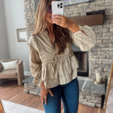 Olive Levita Embroidered Blouse