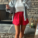 Prettiest Red Cotton Lounge Shorts