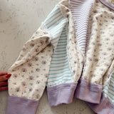 Light Purple Floral Fade Denim Cut Sweatshirt