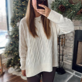 Whip Cream Cable Knit Pullover