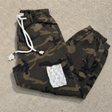 Olive Camo Floral Contrast Pants