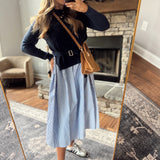 Navy Knit & Tides Midi Dress