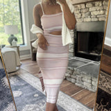 True Aesthetic Lavender Stripe Knit Midi