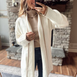 All About You Cream Cardi W/ Hem Stripe Contrast