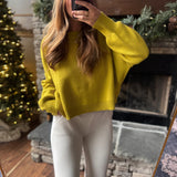 Picture Perfect Lime Relaxed Crop Sweater
