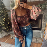 That Girl Mauve Cropped Off Shoulder Corset Top