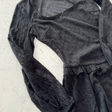 Darlene Black U-Neck Long Sleeve Tiered Dress