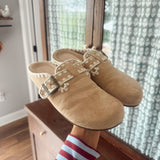 Almond Teri Buckle Mule