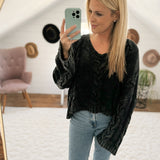 Smokey Charcoal Cable Knit Sweater