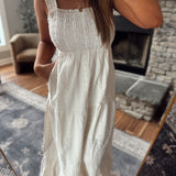 Taupe Camie Striped Maxi Dress