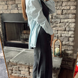 Black Julia Mineral Wash Wide Leg Pant