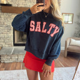 Navy Salty Mock Neck Sweatshirt