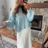 Blue Tayler Balloon Sleeve Sweater