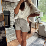 Taupe Kalani Contrast Plaid Shorts