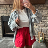 Prettiest Red Cotton Lounge Shorts