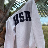 Pearl Gray Polka Dot USA Mock Neck
