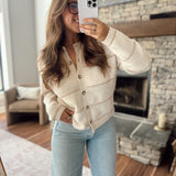 Oatmeal Striped Rian Cardigan