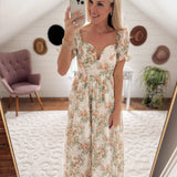 Cream Floral Affair Midi Dress