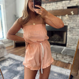 Orange Hot Check Summer Romper