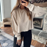 Taupe Washed Waffle Long Sleeve