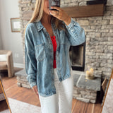 Washed Chambray Button Top