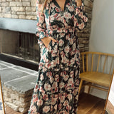 Adoring Appeal Hunter Green Floral Maxi