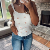 White Baylor Floral Embroidered Cami