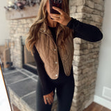 Mocha Quilted Comfort Vest