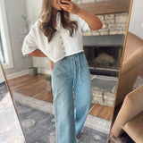 Calyra Denim Drawstring Waist Pants