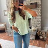 Mint & Blue Striped Tee
