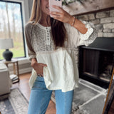 Marjorie Contrast Double Gauze Top