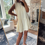 Cream Custard Gigi Ruffle Sleeve Smocked Mini