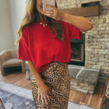 Red Lightweight Sweater Top