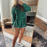 Ginevra Gingham Piping Detail Quarter Zip