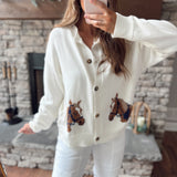 The Stable Style Horse Graphic Cardigan