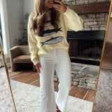 Risen White HR Crop Wide Leg Jeans