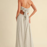 Ivory Refined Stripe Maxi Dress
