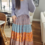 Love Always Rose Blue Floral Mix Midi