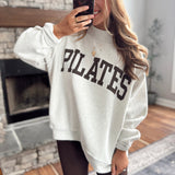 Ash Gray Pilates & Yoga Mock Neck Sweatshirt