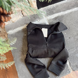 Black Scuba Half Zip Pullover