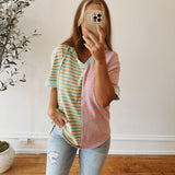 Deco Dreams Sage Stripe Hooded Pullover