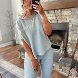 Powder Blue Avah Oversized Tee