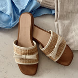 Natural Raffia Andrea Bow Flats