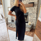 Bryn Black Tie Waist Maxi