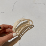 Off White Crescent Claw Clip