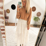 Smooth Sailing Cream Tiered Maxi