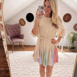 Time Flies Oatmeal Tie-Waist Mini