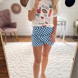 Royal Check Overlay Skort